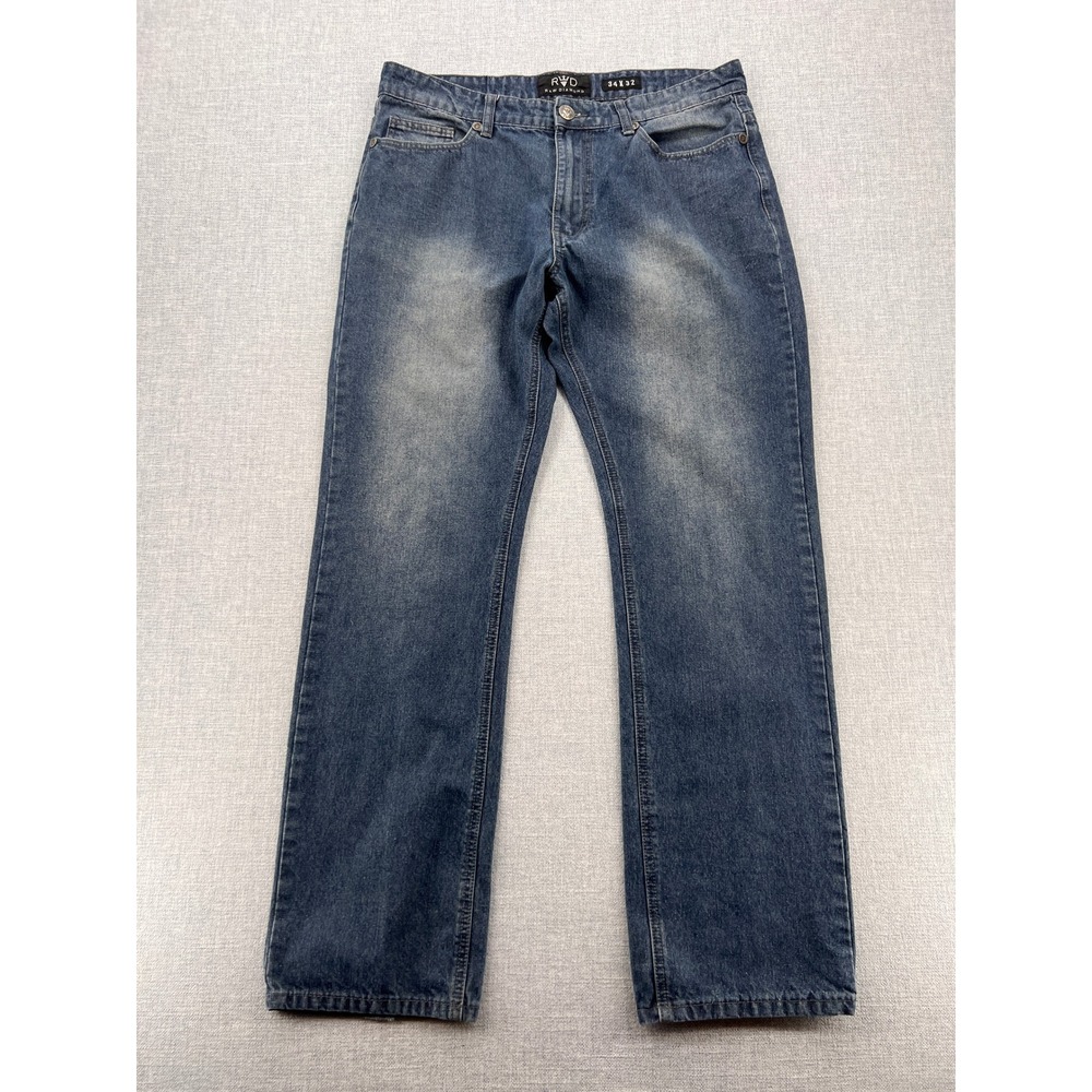 Raw Diamond Slim Fit Jeans Men 34x31 Blue Denim Distressed‎ Casual Medium Wash